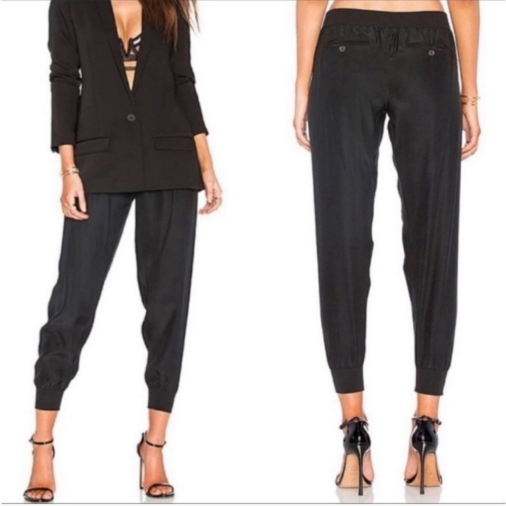 ATM Anthony Thomas Melillo Black Silk Jogger Pants Size S